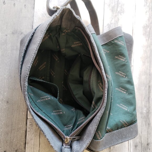 I Medici Firenze Genuine Leather Ash Blue Messenger Bag Crossbody Made In Italy - Picture 5 of 14